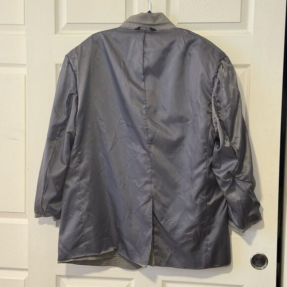 Jos A Bank Blazer 52R Men’s 100% Wool Black White Houndstooth Sport Coat 2 Btn - Picture 6 of 11